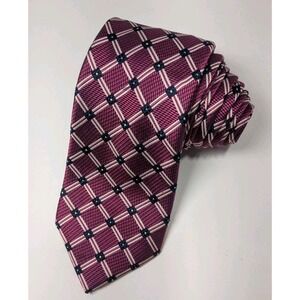 JOS A BANK Reserve‎ Men's Silk Necktie Long Geometric Purple Gray 62" Extra Long